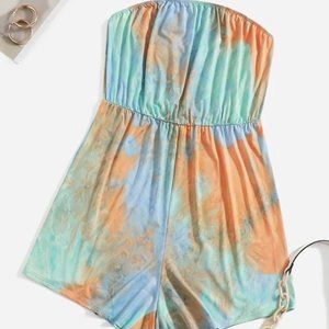 🟠🔵🟢Shein Tie Dyed Tube Top Romper